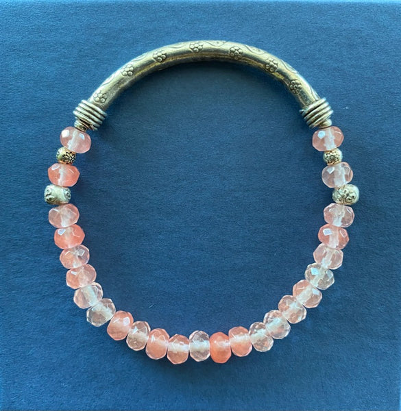 Cherry Quartz Gemstone Bracelet 6mm