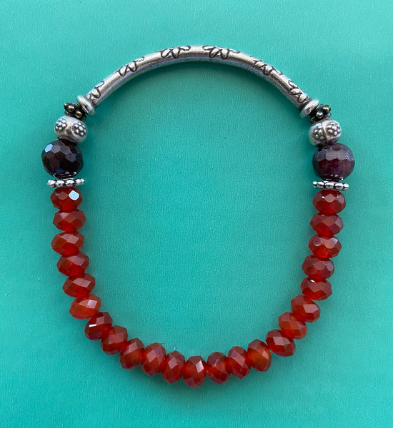 Red Carnelian Gemstone Bracelet 6mm